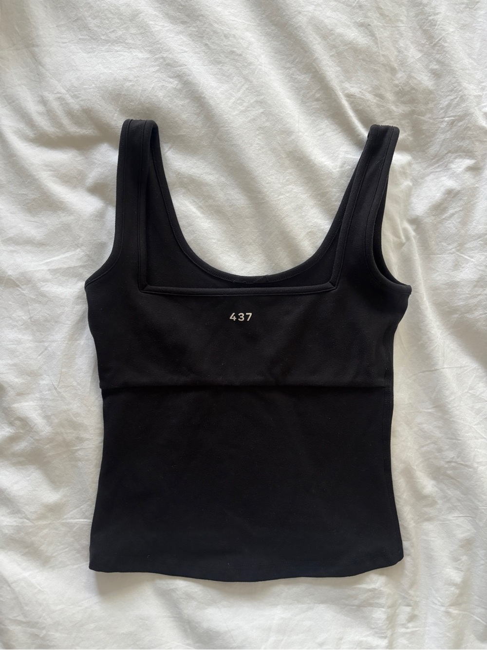 437 The Square Neck Tank in Black XS - Picture 5 of 7